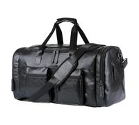 de viaje para hombre, grande, de piel sintética, resistente, para gimnasio, para papá, novio, gimnasio de negocios, avión o fin de semana, de equipaje de mano para viajes, NEGRO, Ver