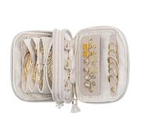 de Viaje para Joyas | Cremallera de Dos Capas Elegante | Estuche de Viaje Organizador con Compartimentos,para Vacaciones en la Playa, Viajes de Negocios, Dormitorio, Universidad, Regalo para Hombre,