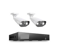 De videovigilancia PoE 4K Super HD 8CH H.265 + NVR Kit Ip67 Bullet cámaras IP Resistentes a la Intemperie Conjunto CCTV de Seguridad for Exteriores(None,8CH NVR 2Cameras)