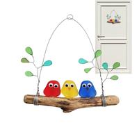 De Vidrio De Océanos, Acento De Color Sutil, 20x20cm, Perca De Pájaro De Vidrio De Mar Colorido, Arte De Pared De Pájaros De De Mar Hecho A Mano, Exhibición Ideal, para Sala De