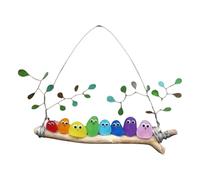 De Vidrio De Océanos, Acento De Color Sutil, 20x20cm, Perca De Pájaro De Vidrio De Mar Colorido, Arte De Pared De Pájaros De De Mar Hecho A Mano, Exhibición Ideal, para Sala De