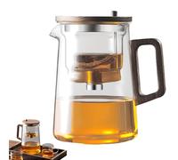 de vidrio para té de hojas, de vidrio resistente al calor, de té de vidrio con infusor, elegante de vidrio borosilicato 13,5 x 13,5 x 14,5 cm/5,31 x 5,31 x 5,71