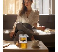 De Vidrio - Teta Grande Y Segura, Con Separación De Agua, Diseño De Mango De Madera, Cristalería Duradera Resistente Al Calor, Elegante | Solución De Servicio Moderna Para El