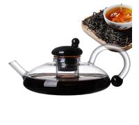 de vidrio transparente: un recipiente moderno de té de 600 ml con taza teñida de 180 ml, recipiente de calefacción de agua minimalista | Té termal resistente a la olla para la configuración de