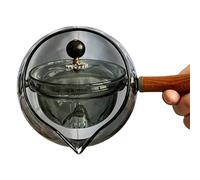 de vidrio - vidrio de borosilicato premium, olla de té seguro de estufa | Pots con tapa rotativa, perfecta para el té de floración y hojas sueltas, diseño de lavavajillas fáciles de limpieza, h