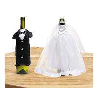 De Vino De Boda - Envoltorio De Botella De Vino Para Novia Y Novio, Fundas Decorativas Para Vestido De Novia Y Traje | Bolsas De Vestir Para Botellas De Licor De De Matrimonio Para Decora
