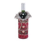 de Vino de Navidad, de Vino navideña | Protectora de Vino | de Botella de Vino navideña con y Cuello de Felpa, para Cena, decoración navideña, Rojo 2, verwijzen