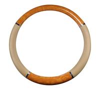 de volante de grano de madera - de coche de piel artificial con forro antideslizante | Accesorio universal para coches de 14,5 a 15 pulgadas de diámetro del volante, Protección interina
