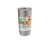 De vuelta al cole, somos como una caja de crayones, Teacher Life Vaso térmico de acero inoxidable de doble pared
