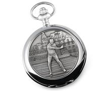 De Walden Regalos de golf para hombres, reloj de bolsillo de peltre y cadena, cumpleaños, jubilación, graduación, aniversario, Navidad, cualquier ocasión, regalo para un golfista, plata, Clásico