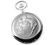 De Walden Regalos de rugby para hombre, reloj de bolsillo analógico de peltre para entrenador, para jubilación, cumpleaños, graduación, aniversario, Navidad, cualquier ocasión, plata, Clásico