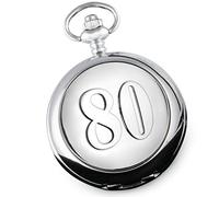 De Walden - Reloj de bolsillo para regalar a hombres en su 80 cumpleaños, con caja de regalo forrada de satén en la parte delantera