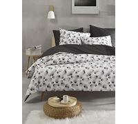 De Witte Lietaer Aileen - Juego de Funda nórdica y Fundas de Almohada, algodón, Blanco y Negro, 260 x 240 cm