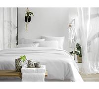 De Witte Lietaer Olivia Juego de Cama de Calidad satén de algodón Peinado, Blanco y Blanco, 240 x 220, 3