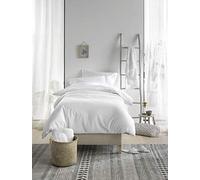 De Witte Lietaer Olivia Ropa de Cama de satén de algodón Peinado, Blanco/Blanco, 140x200 cm + 1 taie, 2