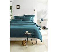 De Witte Lietaer Olivia Ropa de Cama de satén de algodón Peinado, Verde Pato/Verde Lago, 240x220 cm + 2 taies, 3