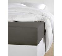 De Witte Lietaer Olivia - Sábana Bajera Ajustable (algodón Satinado, 160 x 200 x 30 cm), Color Gris Oscuro