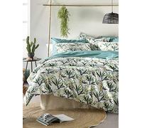 De Witte Lietaer Salix - Juego de Funda de edredón y Funda de Almohada, algodón, Blanco y Verde, 140 x 220 cm