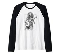 Dead Banjo Player Hippie Bluegrass Skeleton Camiseta Manga Raglan