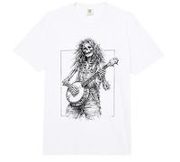 Dead Banjo Player Hippie Bluegrass Skeleton Comfort Colors Adult Heavyweight T-Shirt