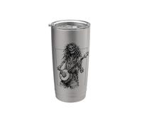 Dead Banjo Player Hippie Bluegrass Skeleton Vaso térmico de acero inoxidable de doble pared