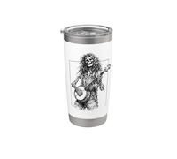 Dead Banjo Player Hippie Bluegrass Skeleton Vaso térmico de acero inoxidable de doble pared