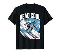 Dead Cool Esqueleto Escena de montaña de Invierno Alpino Camiseta