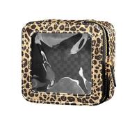 Dead Fish Skeletons - Bolsa de maquillaje transparente impermeable para bolso para mujeres y niñas, organizador de cosméticos portátil para el cuidado de la piel, Estampado de guepardo, 1 talla