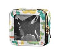 Dead Fish Skeletons - Bolsa de maquillaje transparente impermeable para mujeres y niñas, organizador de cosméticos portátil para el cuidado de la piel, Bonito cocodrilo de dibujos animados, 1 Size