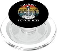 Dead Inside But Caffeinated Skeleton Flower Coffee Lover PopSockets PopGrip para MagSafe