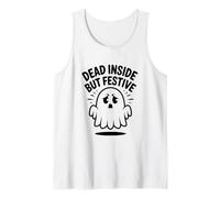 Dead Inside But Festive Ghost Halloween Introvertido Camiseta sin Mangas