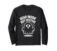 Dead Inside But Festive Ghost Halloween Introvertido Manga Larga
