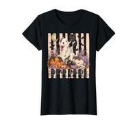 Dead Inside But I Still Love Gats Halloween Stripe Cat Ghost Camiseta gráfica económica, Mujer, Negro, S