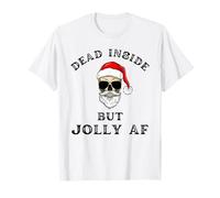 Dead Inside But Jolly AF Divertido Humor navideño: Papá Noel Camiseta