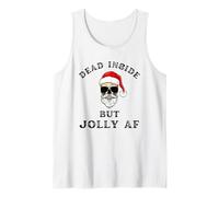 Dead Inside But Jolly AF Divertido Humor navideño: Papá Noel Camiseta sin Mangas