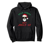 Dead Inside But Jolly AF Funny Holiday Broma Santa Skeleton Sudadera con Capucha
