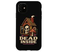 Dead Inside Cabina gótica de Hongos con Calavera Cottagecore Carcasa para iPhone 11