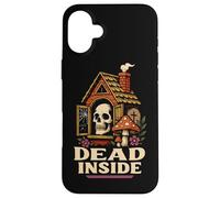 Dead Inside Cabina gótica de Hongos con Calavera Cottagecore Carcasa para iPhone 16 Plus