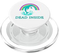 Dead Inside Funny Dolphin Rainbow PopSockets PopGrip para MagSafe