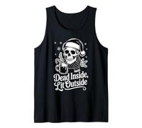 Dead Inside se Ilumina Fuera de una Bebida navideña gótica Camiseta sin Mangas