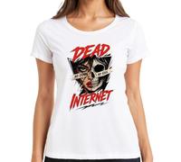 Dead Internet No Signal No Soul Japan Y2K - Camiseta para mujer, Blanco, L