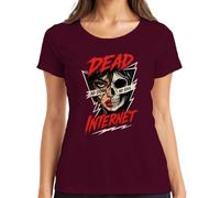 Dead Internet No Signal No Soul Japan Y2K - Camiseta para mujer, granate, 3XL