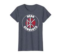 Dead Kennedys DK Brick Wall Logo Vintage Punk Band Camiseta, Mujer, Azul Jaspeado, L
