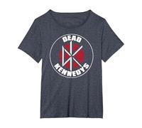 Dead Kennedys DK Brick Wall Logo Vintage Punk Band Camiseta, Mujer Tallas Grandes, Azul Jaspeado, 6XL Grande