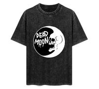 Dead Moon Men and Women Vintage Washed Short Sleeve T-Shirt Streetwear Loose Casual Size M