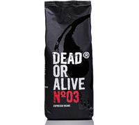 DEAD OR ALIVE Espresso No3 - Mezcla Italiana Extra Fuerte de Tostado Lento - Pura Robusta, la Mejor Crema - Gourmet, Tostado Intenso Vegano - Amantes de Java - Cafe en grano 500g