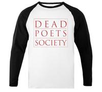 Dead Poets Society Camiseta De Béisbol Unisex Blanca Camisa De Manga Negra