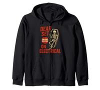 Dead Set on Electrician Funny Skeleton Electricista Halloween Sudadera con Capucha