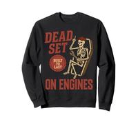 Dead Set on Engines, divertido esqueleto mecánico de automóviles, Halloween Sudadera
