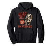 Dead Set on Farming Divertido esqueleto Farmer Farm Halloween Sudadera con Capucha